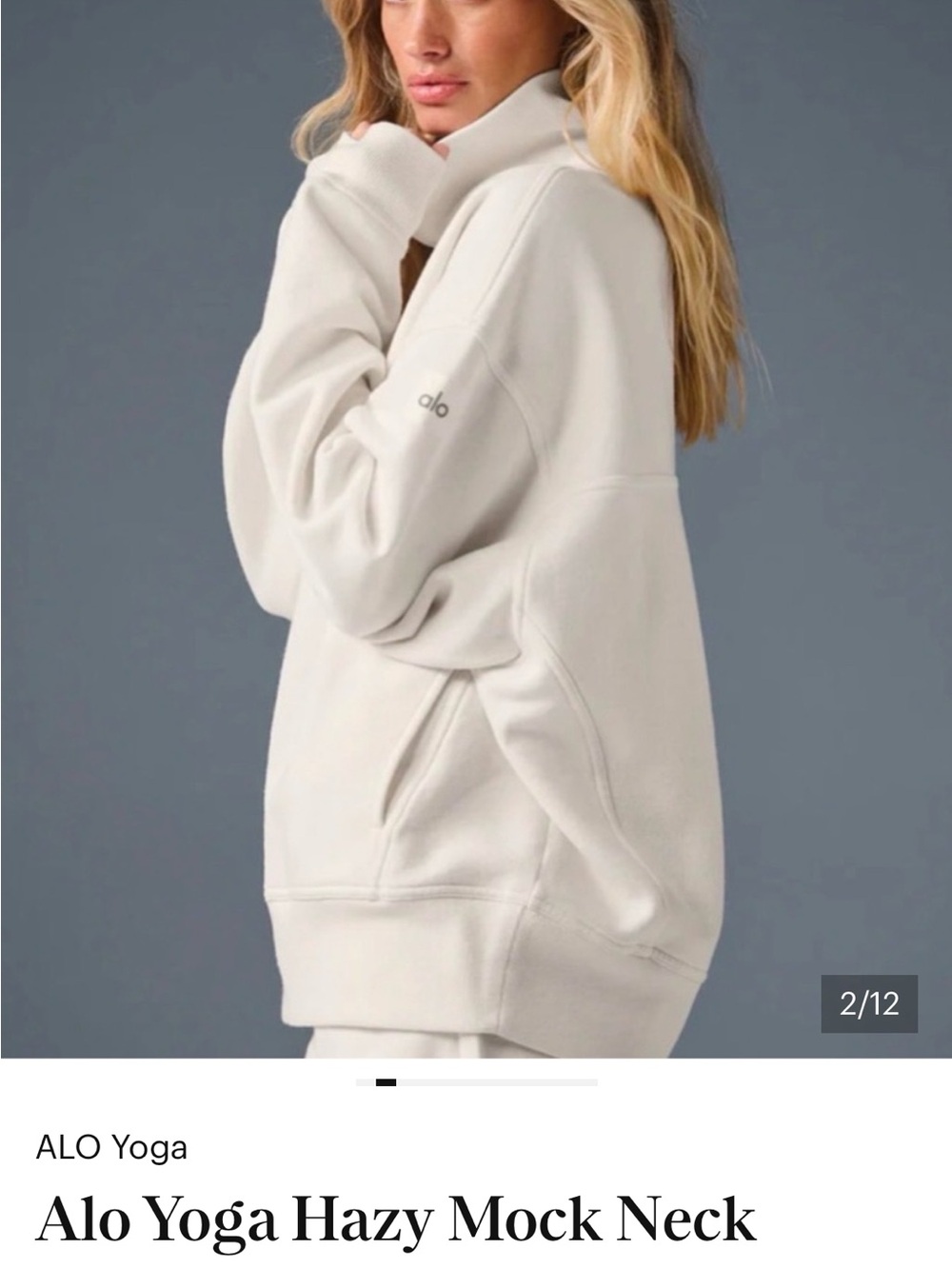 ALO Yoga Cream Mock Neck Pullover